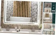LED Mirror for Bathroom 36"x 48" with Frontlit and Backlit, Anti-Fog Mirror