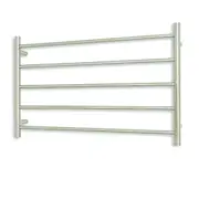 Radiant Brushed 950 x 600mm Round Heated Towel Rail (Right Wiring) BRU-RTR07RIGHT
