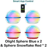 Olight Sphere Blue x 2 & Snowflake Red x 2,App Control, 360° Lighting, 75 L, RGB