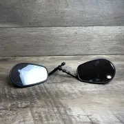 Pair of Black CB185 Motorcycle Rear Side Mirror Adjustable Angle Plastic Housing