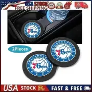 2 pk Philadelphia 76ers Fans Car Cup Mat Car Drink Holder Insert Coaster Set S1