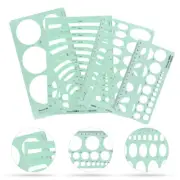 4 Pcs Furniture Template Geometry Measuring Tool Ruler Circle Stencil Drawing