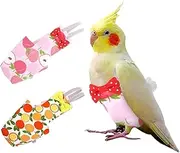 Bird Diaper Parrot Washable Diapers, Parrot Flight Suit, Parakeet Diaper Reusable Nappies for Parakeet Cockatiel Mini 2 Pcs