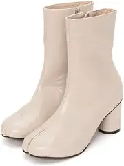 [Vivian] Women's Fashion Boots, Tabi Design, Middle Boots