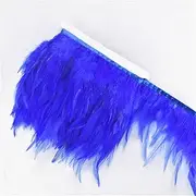 5Meters/Lot Leather Pink Rooster Neck Hackle Feather Trim Ribbon Pheasant Feathers for Clothes DIY Royal Blue