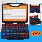 44Pcs Inch & Metric Set Nuts & Bolts Thread Checker Identifier Thread Gauges Box