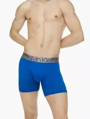 Calvin Klein Men's CK Icon Microfiber Boxer Brief Underwear, Blue, S