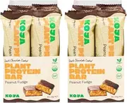 KOHA Health Plant Protein Bar 2 x PACk Peanut Fudge - Less Sugar, All Natural, Gluten Free, Vegan, Australian Made (Pack of 32 x 45g Bars)