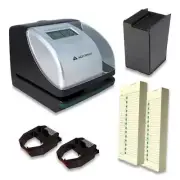 ES700 TIME CLOCK AND DOCUMENT STAMP BUNDLE, BLACK/SILVER