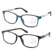 2 Pack Ultra Lightweight Progressive Multifocal Reading Glasses for Men with