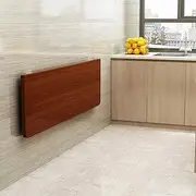 Wall Mounted Wooden Folding Table, Drop-Leaf Study Desk Double Stand Kitchen Trestle Desk for Office/Laundry Room - White