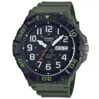 在飛比找momo購物網優惠-【CASIO 卡西歐】時尚運動腕錶/綠x黑面(MRW-210