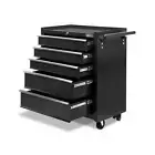 Giantz 5 Drawer Tool Box Cabinet Chest Trolley Box Garage Storage Toolbox Black
