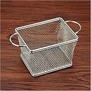 qwmvhfg， Mini Stainless Steel Fry Basket with Handle French Fries Basket Desk Food Presentation Mesh Basket Kitchen Cooking Tool