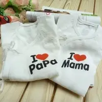 在飛比找Yahoo奇摩購物中心優惠-漂亮小媽咪 【PAMA2】兩件組 寶寶紗布衣 我愛爸媽 新生