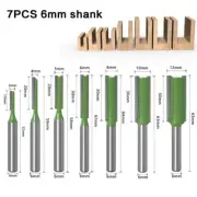 7/1pcs Router Bit 6mm 1/4 Shank Single,Double Flute Straight Bit Milling Cutter#