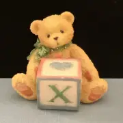 Cherished Teddies Bear With ABC "X" Letter Block 158488X 1995 - No Box