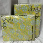 VTG Stevens UTICA Double FULL Sheet Set DAVID HICKS NOS New Yellow CHIPS