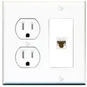1 Port CAT6 Wall Plate-Tamper Proof White