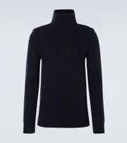 [Maison Margiela] Maison Margiela Cable-knit wool turtleneck sweater AU 84 blue