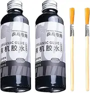 Lueear Table Tennis Racket Rubber Glue Tennis Racket Glue With Special Brush Professional Table Bat Adhesive Set For Daily Training And Competition Use, 100ml(pack of 2)