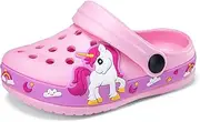 [Namoola] Children Garden Shoes Unisex Little- Kids Cartoon Clogs Slippers Toddler Slip On Lightweight Beach Pool Sandals Yard, Pink, 12.5 Little Kid
