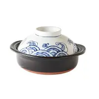 在飛比找Yahoo!奇摩拍賣優惠-日本製萬古燒一人份砂鍋 蓋子可以當盤子 /大魚丸