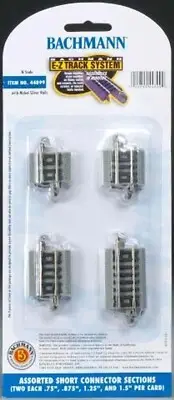 Bachmann N Straight Connector Assortment Nickel Silver Track (2ea .75" BAC44899