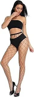 [GOODLINESS] Fishnets Tights Ladies Fishnet Stockings Thin Pantyhose Black Cross Mesh Sexy for Women(large-black-1pair)
