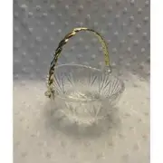 Vintage Crystal Mikasa Gold Handled Basket