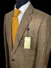 NWT ALAN FLUSSER EXTRA LIGHT TWEED WINDOWPANE BLAZER SZ M ELBOW PATCHES