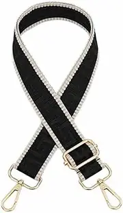 SHTGOI Shoulder Strap for Bags, Black, Polyester, 80-130 cm Long, 3.8 cm Wide, Compatible with Scooter, Bicycle, Motorcycle, Bag Strap