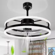 Fandelier Ceiling Fans with Lights and Remote, 19.7Inch Modern Bedroom Ceiling F