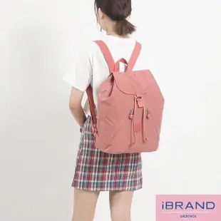 【iBrand】輕盈防潑水尼龍束口大容量後背包(寶藍色)