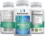 Braxton Labs Probiotic Dietary Supplement with 40 Billion Active Organisms Helps Boost(s) Immune Health and Digestion While Cleansing Your Your Digestive Tract, 60 Vegetable Capsules
