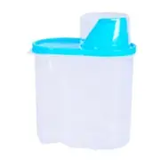 6Pcs Kitchen Transparent ABS 1.9L Sealed Grain Storage Tank with Lid, Size:S (Blue)