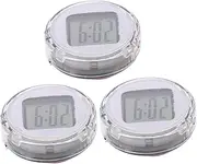 iplusmile 3pcs Mini Stick Digital Clock for Motorcycle and Car Durable Easy to Read Display for Bikes and Lockers