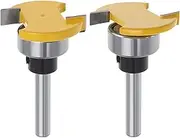 SING F LTD Set of 2 6mm Shank Biscuit Wood Cutter with Bearing Groove Cutter T-Slot Milling Cutter Router Bit Woodworking Tool for Bookcase 6x4mm & 6x6.35mm
