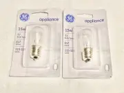 2-pack GE 35153 15-Watt Clear Appliance Light Bulb 115-125 volts E17 base T7