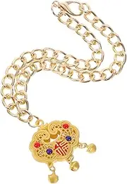 Happyyami Metal Collar Necklace Bell Lock Pendant Pet Jewelry Adjustable Length for Cats Dogs Festive Charm