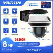 Hikvision Compatible 4K 8MP 5x Zoom PTZ Camera MIC IR POE 2-Way Audio W/Bracket
