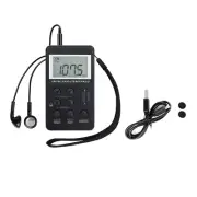 AM / FM Mini Portable Radio Rechargeable Pocket Radio With Hand Strap & Earphone