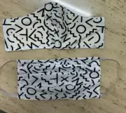 Cotton Face Mask 3 Layers Wriggly Squiggly Abstract Washable Filter Handmade NEW