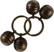Happyyami 2sets Loud Copper Pet Collar Bells for Dogs and Cats Retro Key Chain Bell Accessories and Antique Design for Home Decor and Key