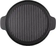 CUKOR Cast iron Grill Griddle, Grill Pan for Indoor Cooking, Stove Top Griddle for Grilling on gas grill, Round Grill Griddle for Induction Cooktop