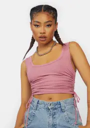 Rose Take My Shot Cinch Side Crop Top
