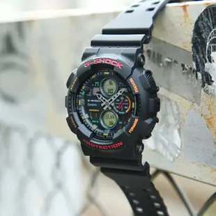 【CASIO 卡西歐】G-SHOCK 復古音響風格雙顯手錶(GA-140-1A4)