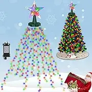 Christmas Tree Lights with Top Star 290 LED, 10 Lines Easy to Install Christmas String Lights with 8 Modes, Christmas Decorations Christmas Lights for 1.8M - 2.4M Xmas Tree - Colorful