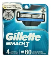 Gillette Mach3 Men's Razor Blade Refill Cartridges - Pack of 4