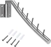 Wall Mounted Folding Clothes Hanger Rack, Garment Hooks with Swing Arm Holder